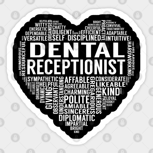 Dental Receptionist Heart Sticker by LotusTee